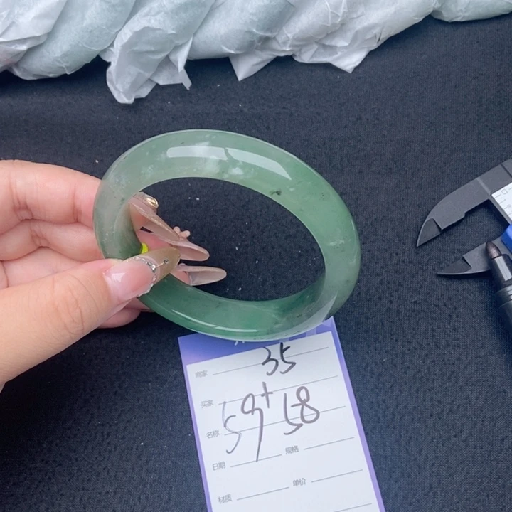 竹牌天然A货非洲翠手镯35