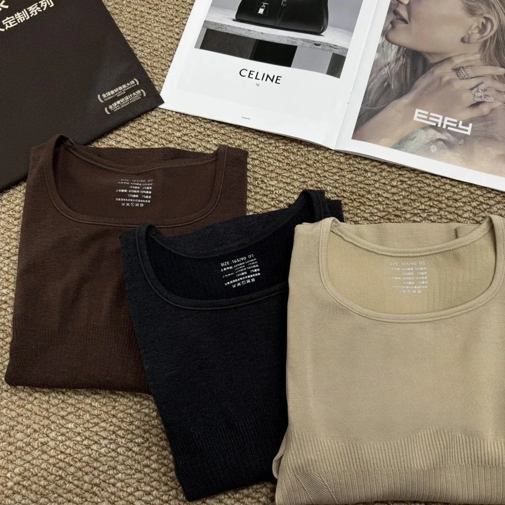 女冬塑形修身保暖紧身秋衣秋裤热容衣套