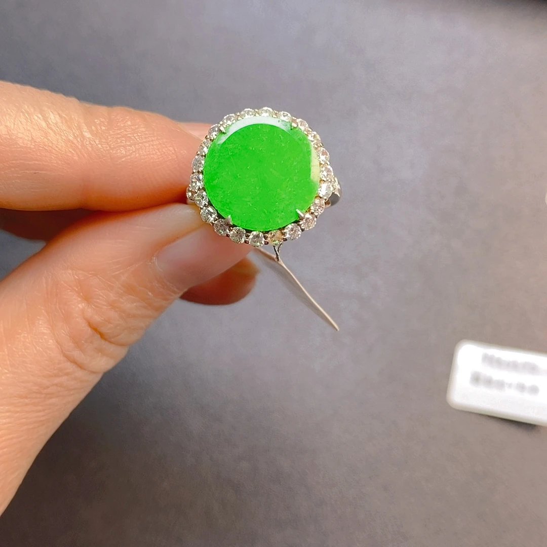 翡翠银S925镶嵌戒指