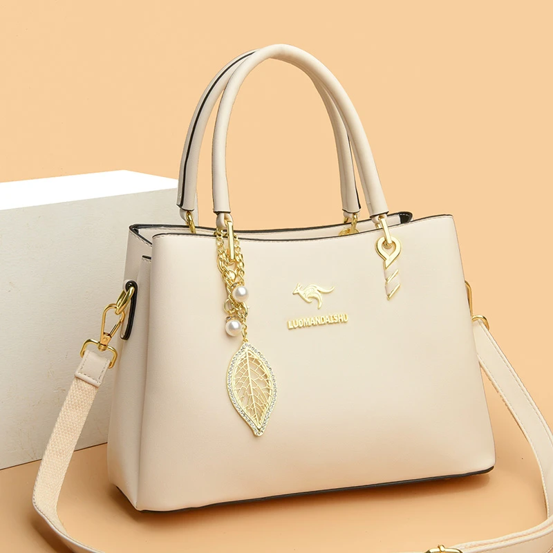 轻奢真皮牛皮手提包大容量春夏季2026新款女包时尚妈妈单肩斜挎包