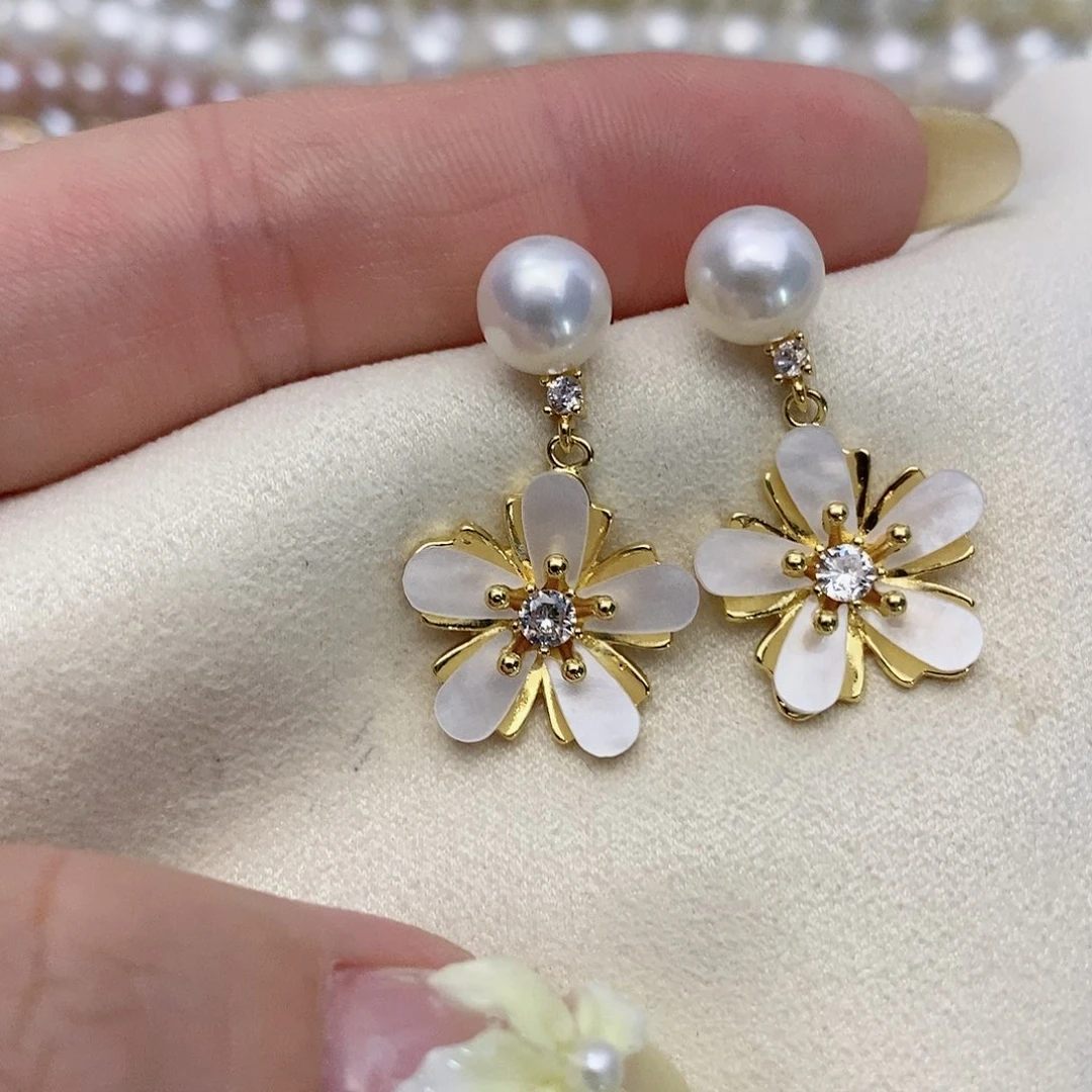 【闪购商品】银S925镶嵌淡水珍珠耳饰