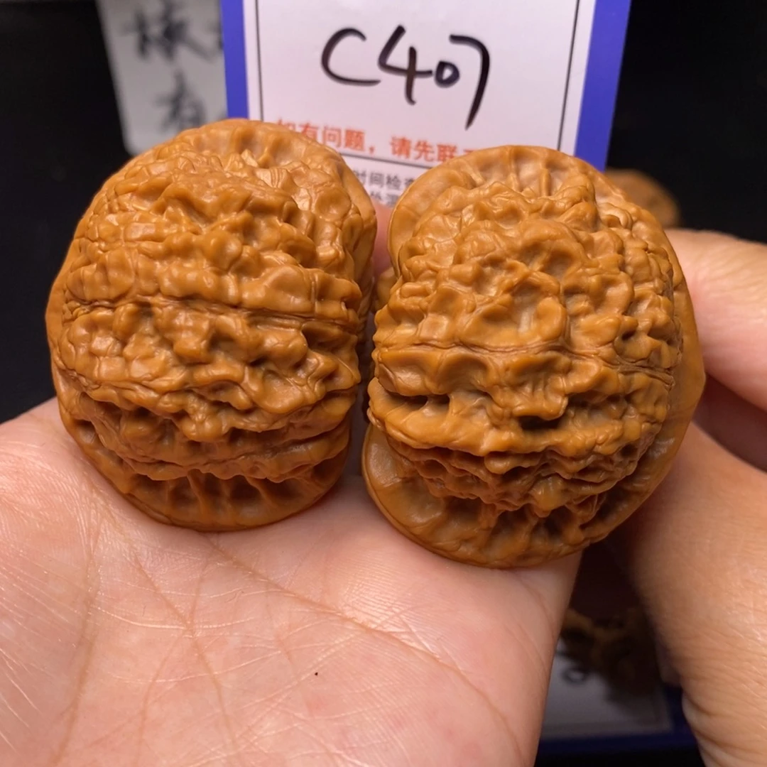 文玩核桃把件49矮桩官帽c407