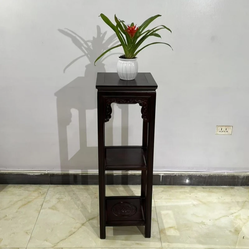 红殿家具黑酸枝花架实木盆景架植物架阳台花架中式花架32*32*100