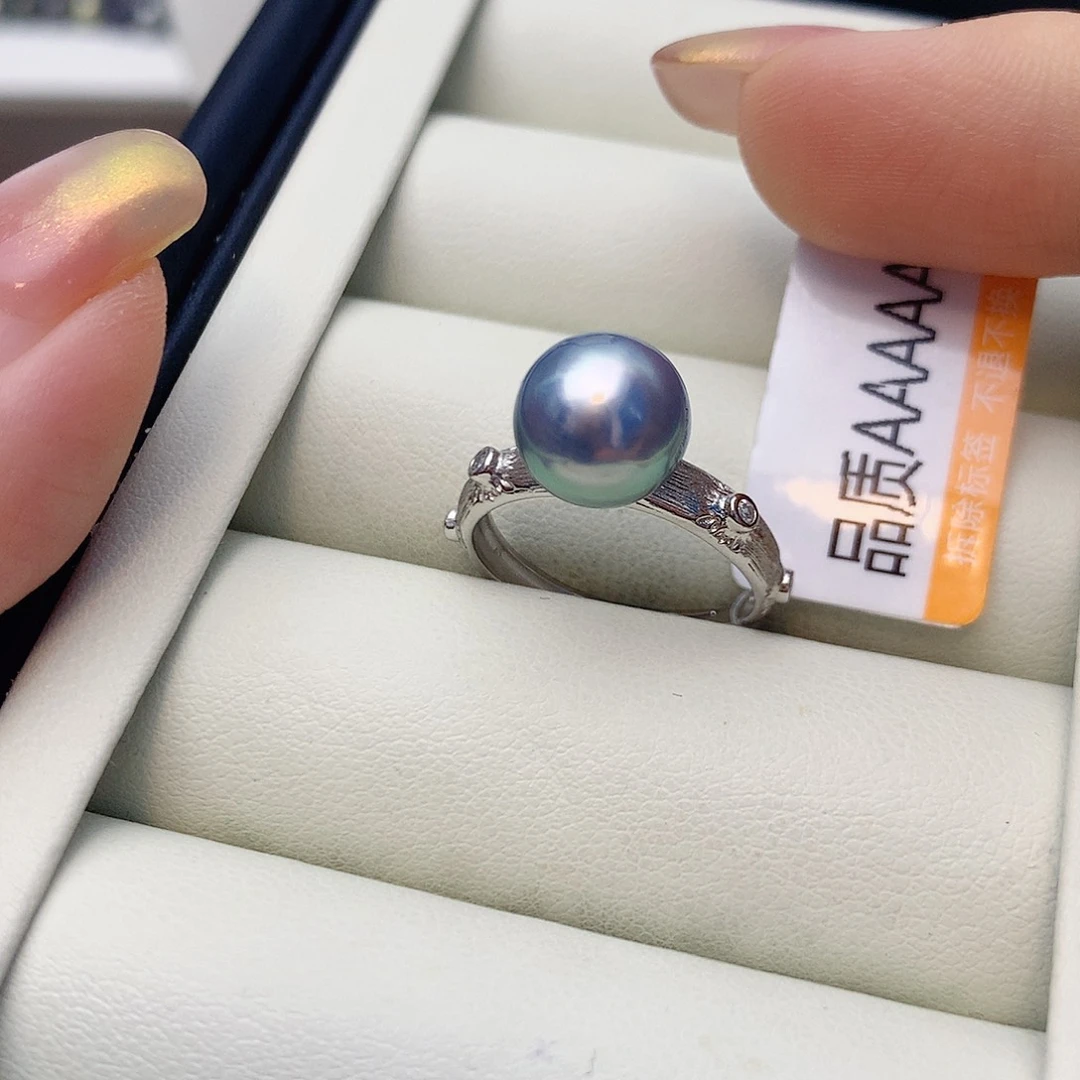 戒指海水珍珠银S925镶嵌w7
