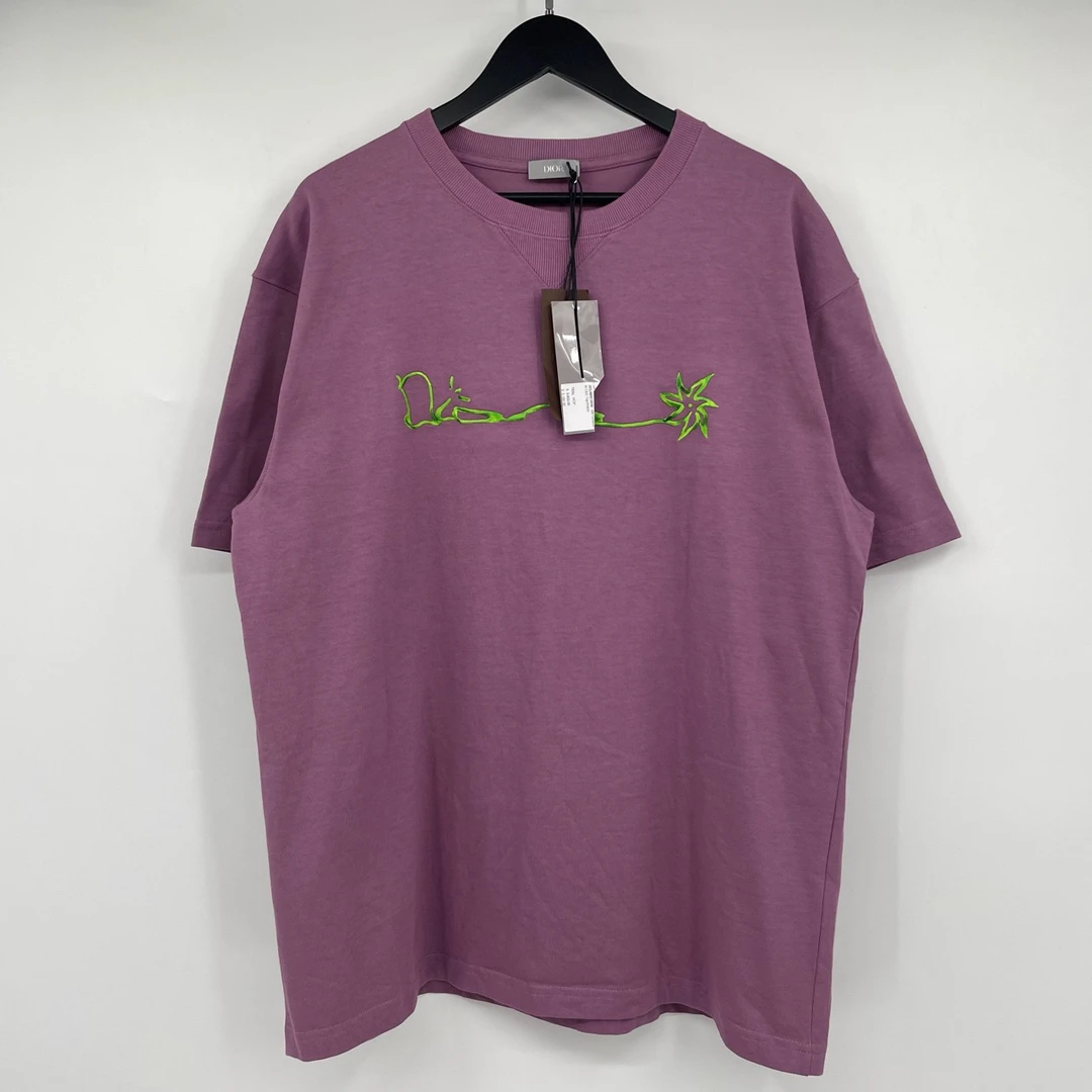 全新未使用 DIOR/迪奥 Travis Scott 联名刺绣草写字母短袖 T013