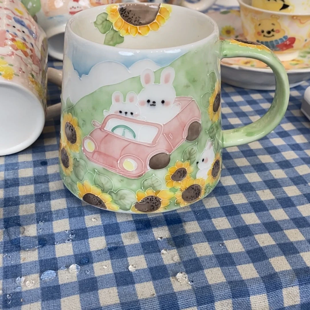 瓷片M*a向日葵汽车兔子微瑕