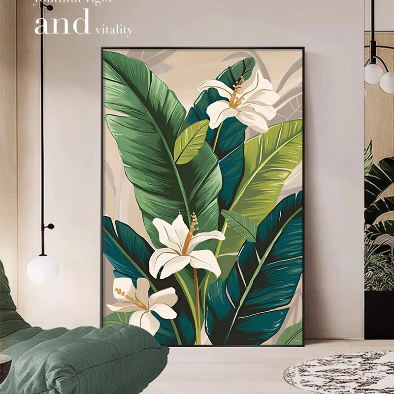 【锦上添花】客厅墙面挂画入户门玄关装饰画绿植创意花卉走廊壁画