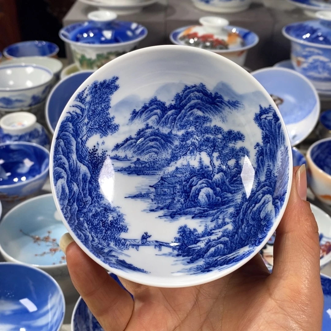 青花山水主人杯杯