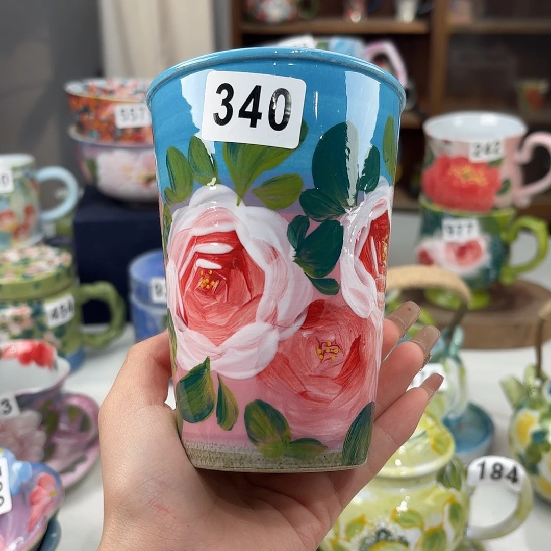 瓷片景德镇手绘高温釉下彩陶瓷茶具