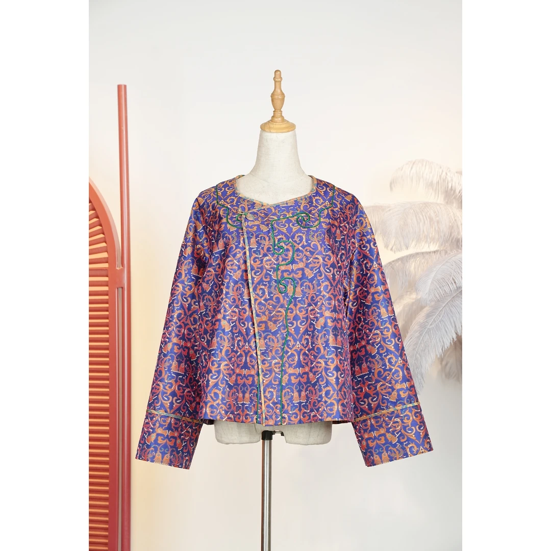 【万象有衣】玉龙云纹-原创设计师款手工蜀锦上衣-7635