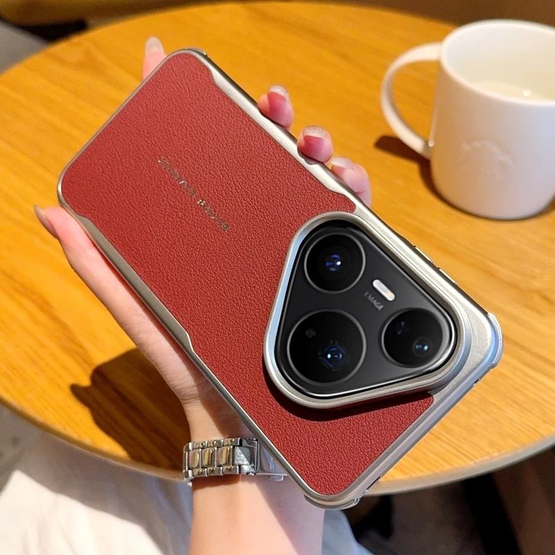 适用华为pura80ultra手机壳新款P70pro+刀锋磁吸素皮商务防摔保护