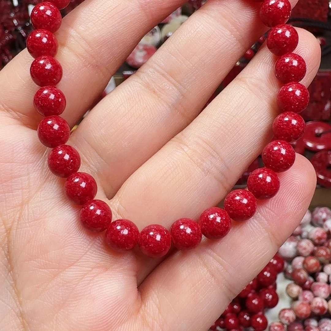 天然辰砂天然晶体手链卡6