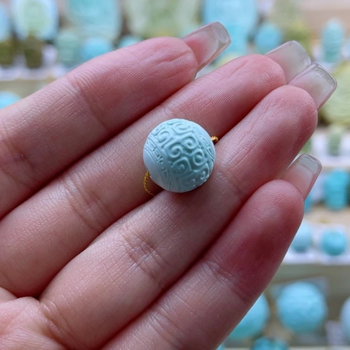 绿松石未镶嵌珠宝奇石13mm