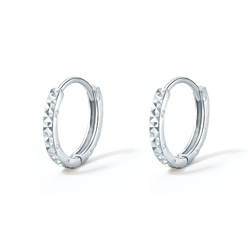 Pt950简约铂金耳环车花爆闪ins时尚气质百搭韩版小众经典