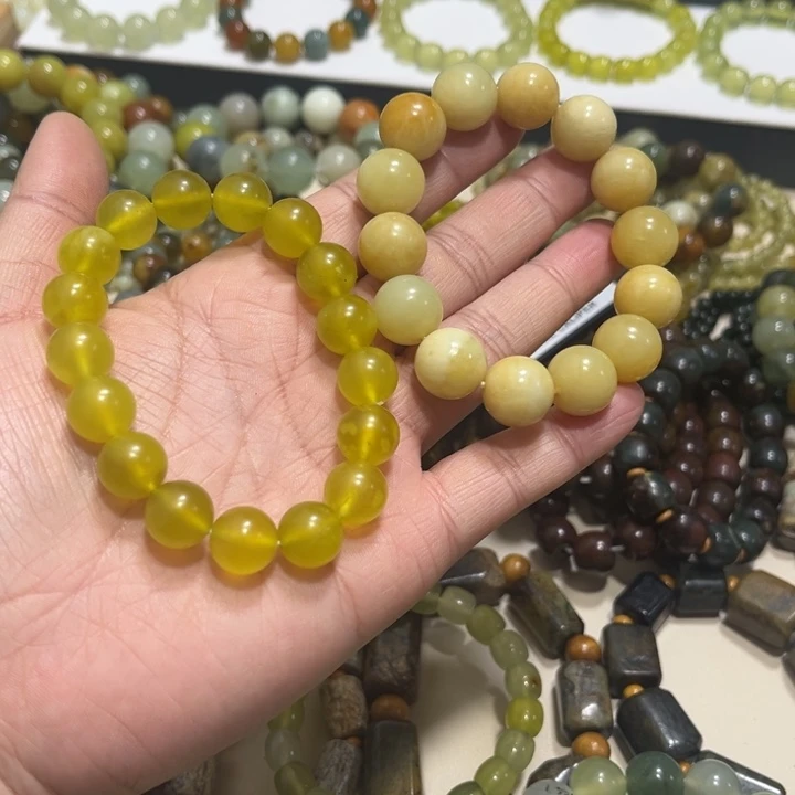 蛇纹石玉未镶嵌手链卡14
