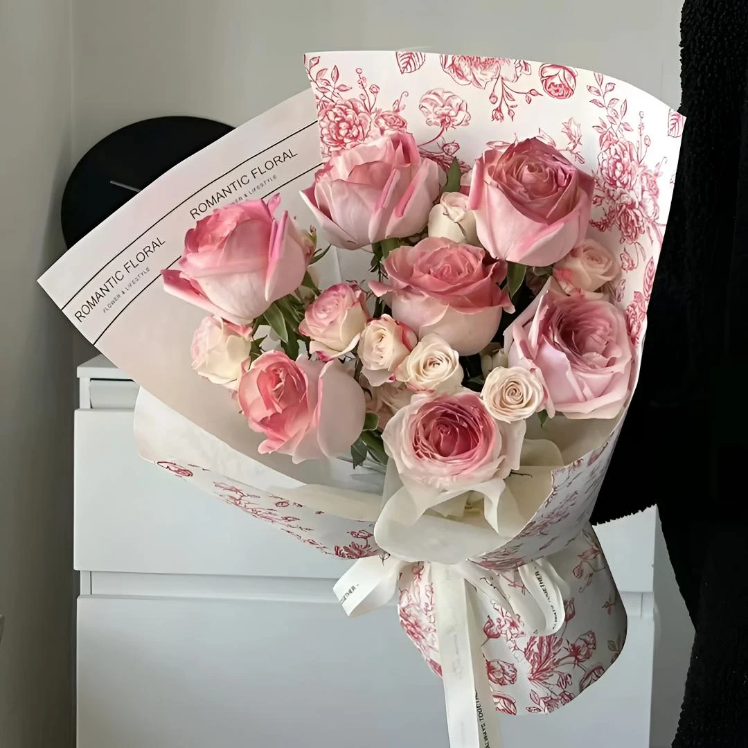 【送花就要发发发❤见花则发】7朵粉玫瑰喷色花束送女朋友老婆闺蜜约会生日礼物鲜花花束小时达同城配送