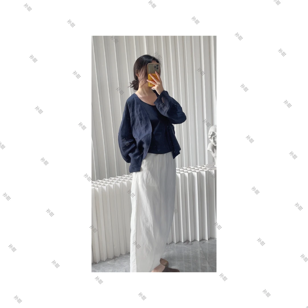 【裤子白色秋冬阔腿】孙甜韩版藏青蓝休闲西裤女