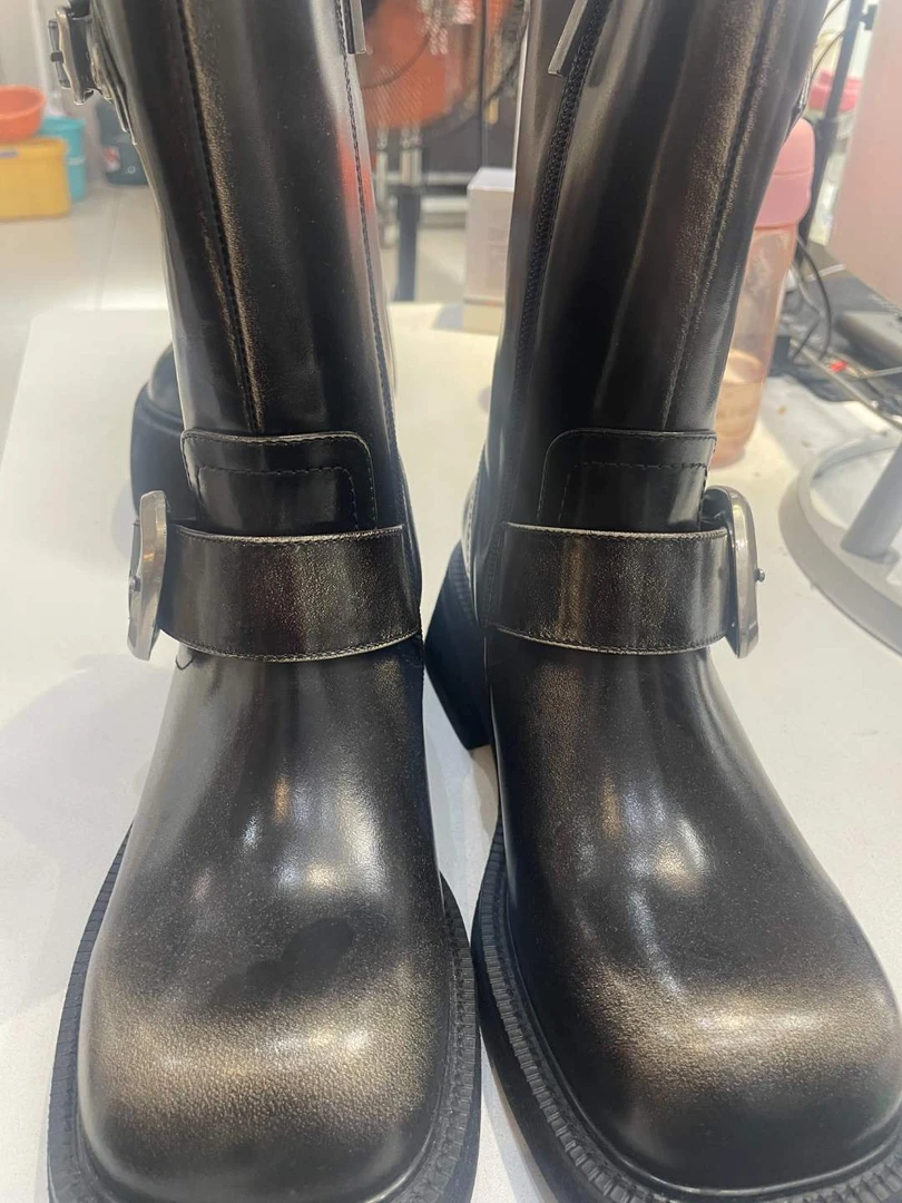 [富贵]女鞋百搭通勤休闲厚底中靴子 JJ24FW-2418B