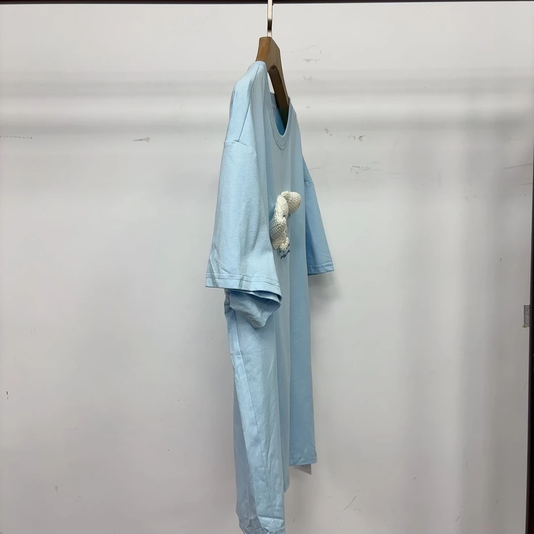 7298女短袖蓝色【玉桂狗狗】卡通玩偶夏季新款女短袖