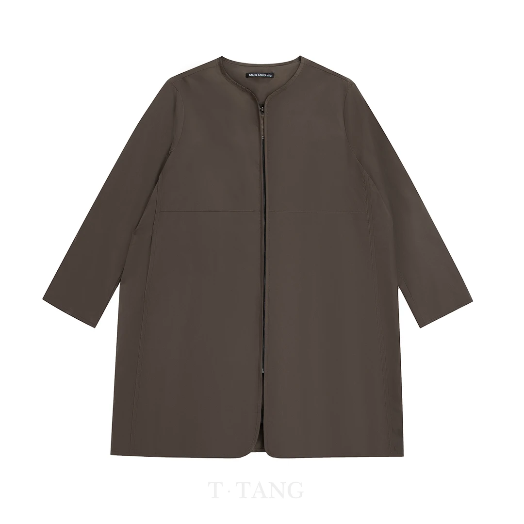 FL早秋经典简约高级时尚休闲风户外中长款潮流百搭修身风衣【2928】