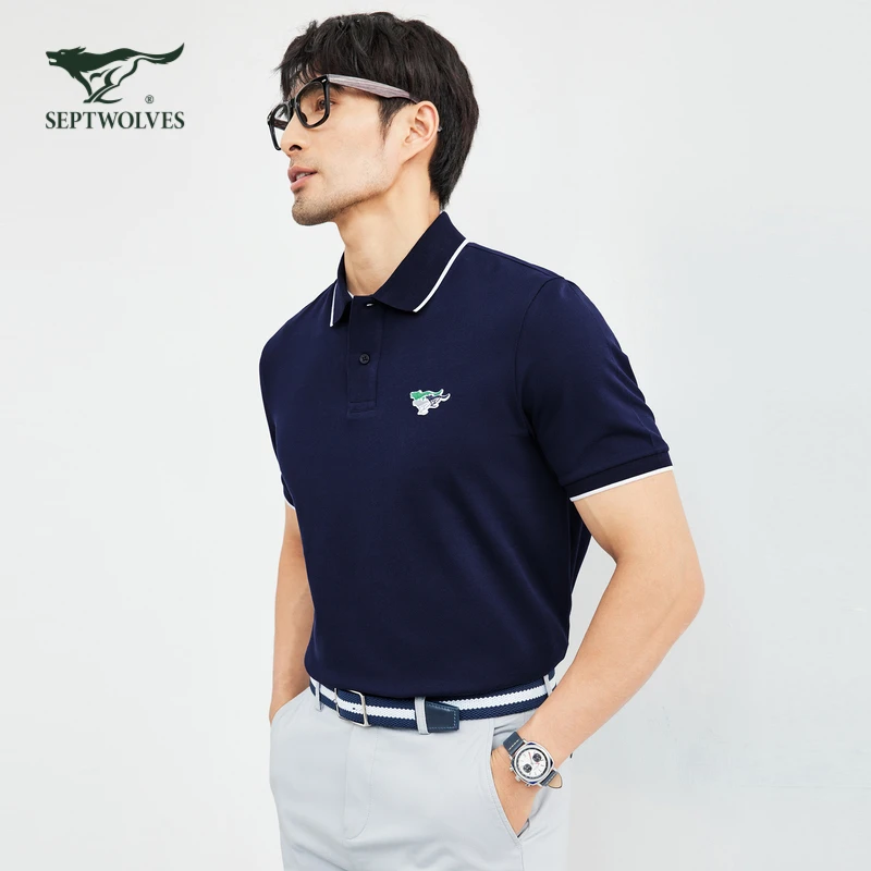 1七匹狼短袖POLO衫男士夏季新款透气休闲时尚翻领T恤男装百搭半袖