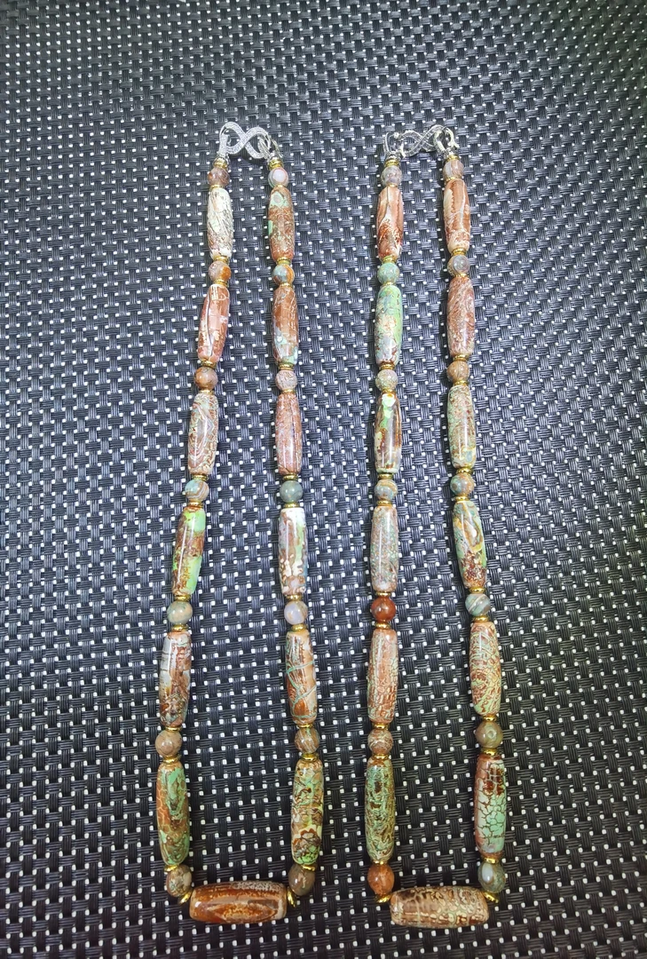 s7853【福嘟嘟】玄武益母草玛瑙桶珠项链-送礼佳品-多样性发一件