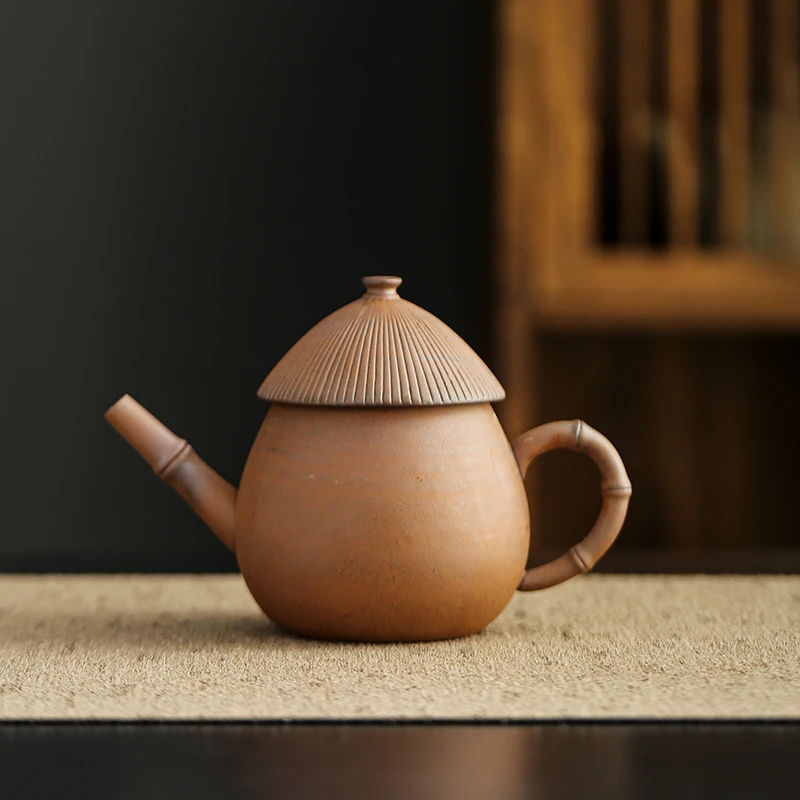 原矿老岩泥陶瓷侠客壶大容量球孔过滤中式功夫茶具围炉煮茶商品图