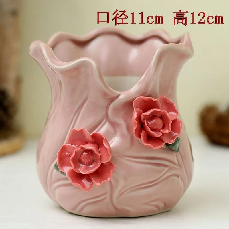 特色中号多肉花盆陶瓷Y102粉色白菜多肉花盆