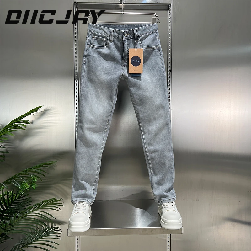 DIIC JAY/狄杰夏季新款莱塞尔牛仔裤男士百搭修身商务休闲九分裤