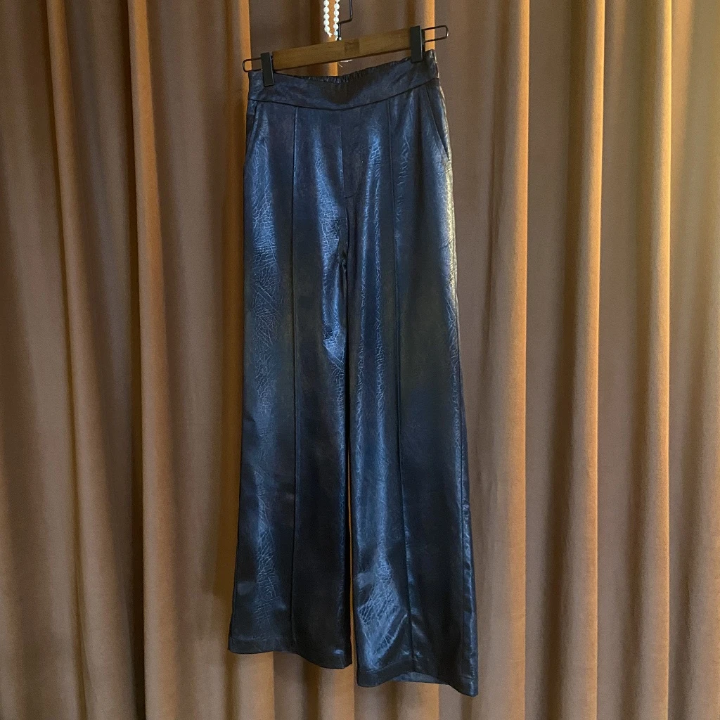 【沐梅】新中式新款休闲时尚百搭提花巨显瘦大气女秋冬季休闲裤