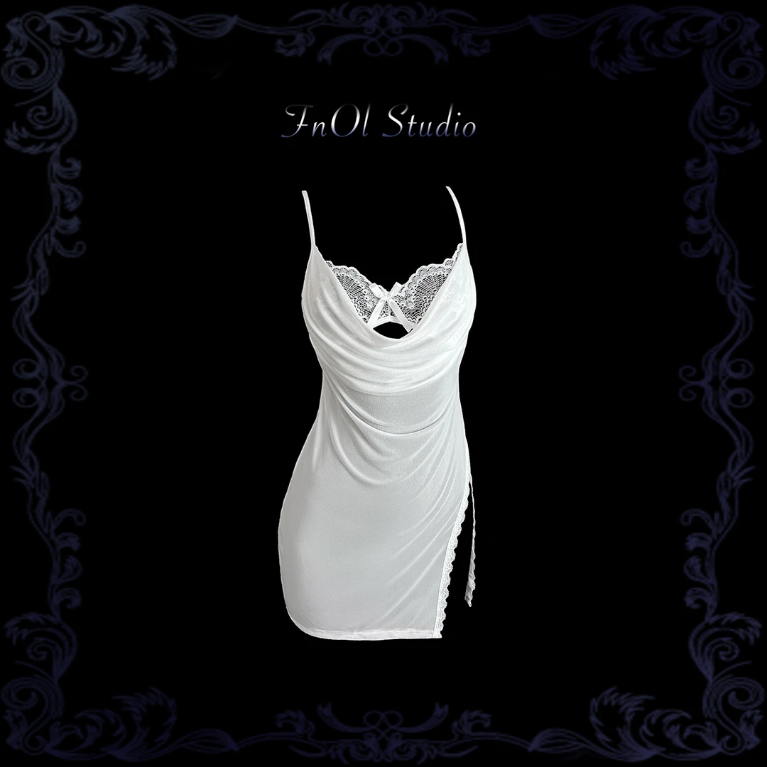 「FnOl Studio」一帘幽梦 性感战袍蕾丝镂空吊带睡裙显瘦约会内衣女