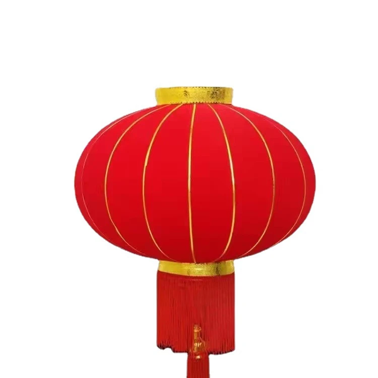 大红灯笼长杆植绒布结婚装饰喜庆新年国庆春节户外阳台厂家批发