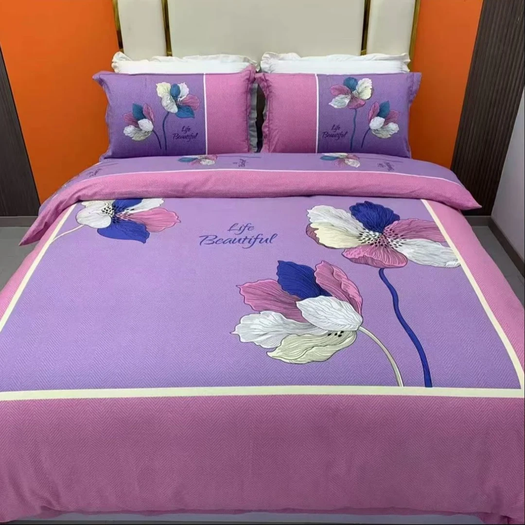 丽人凯纯棉四件套高档大版100支全棉被套床单双人被罩床品高支数