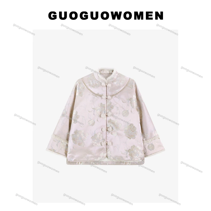 【晨曦专属】新中式设计师外套2024秋冬女刺绣提花立领古风外套
