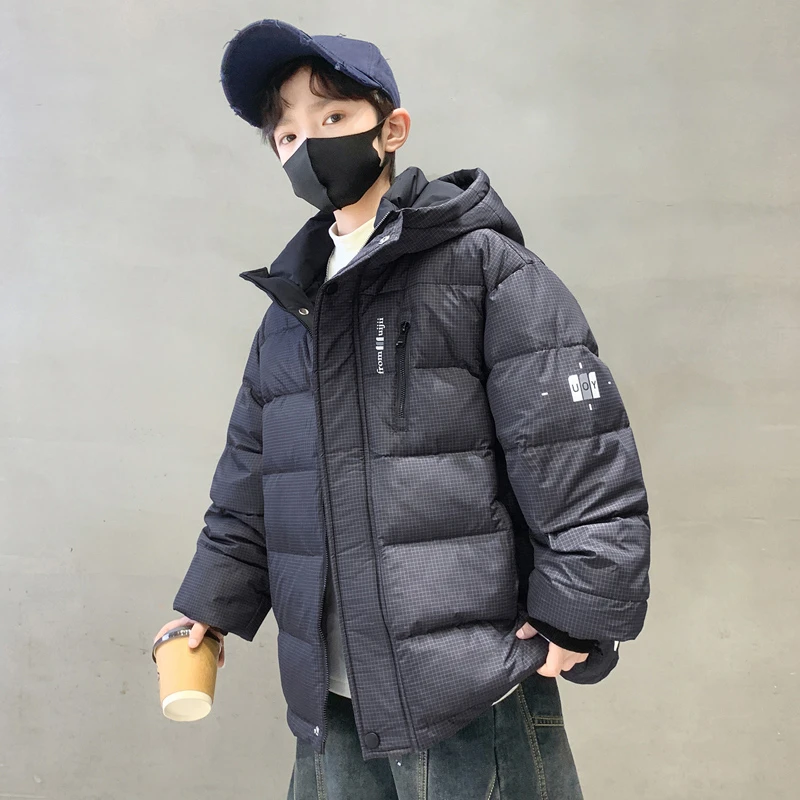 男童冬装羽绒棉服2025新款大童冬装加厚棉袄儿童洋气男孩棉衣外套