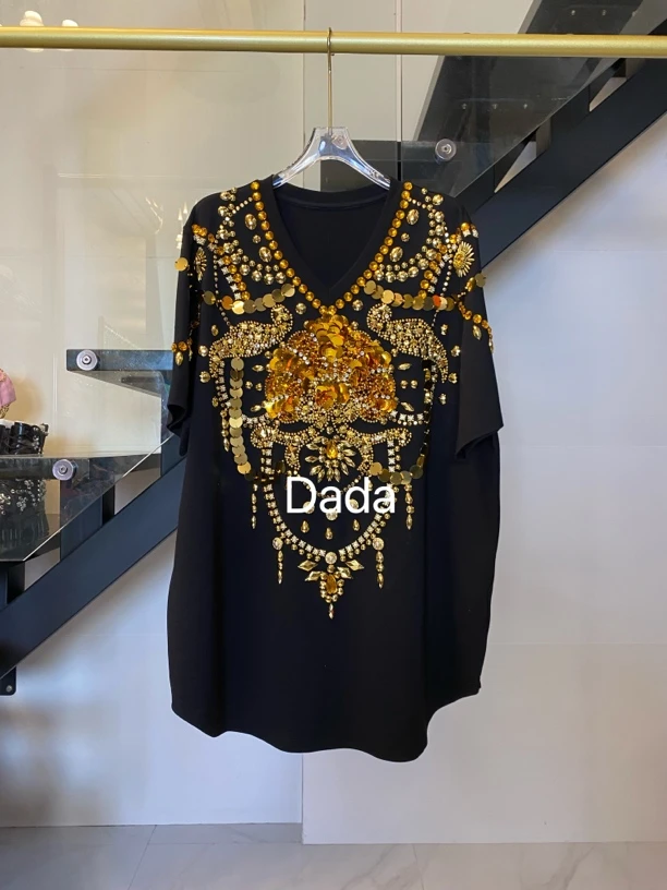 Dada设计款新款重工个性款休闲时尚百搭洋气短袖T恤C12118