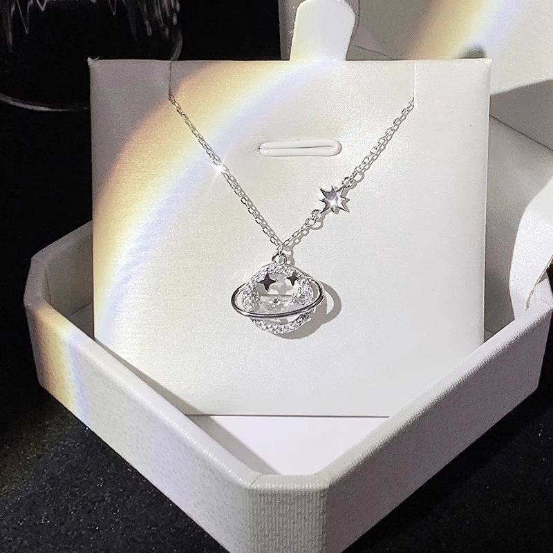 坠链均足银 星河宇宙项链足银999高级感轻奢小众风情人节送女朋友
