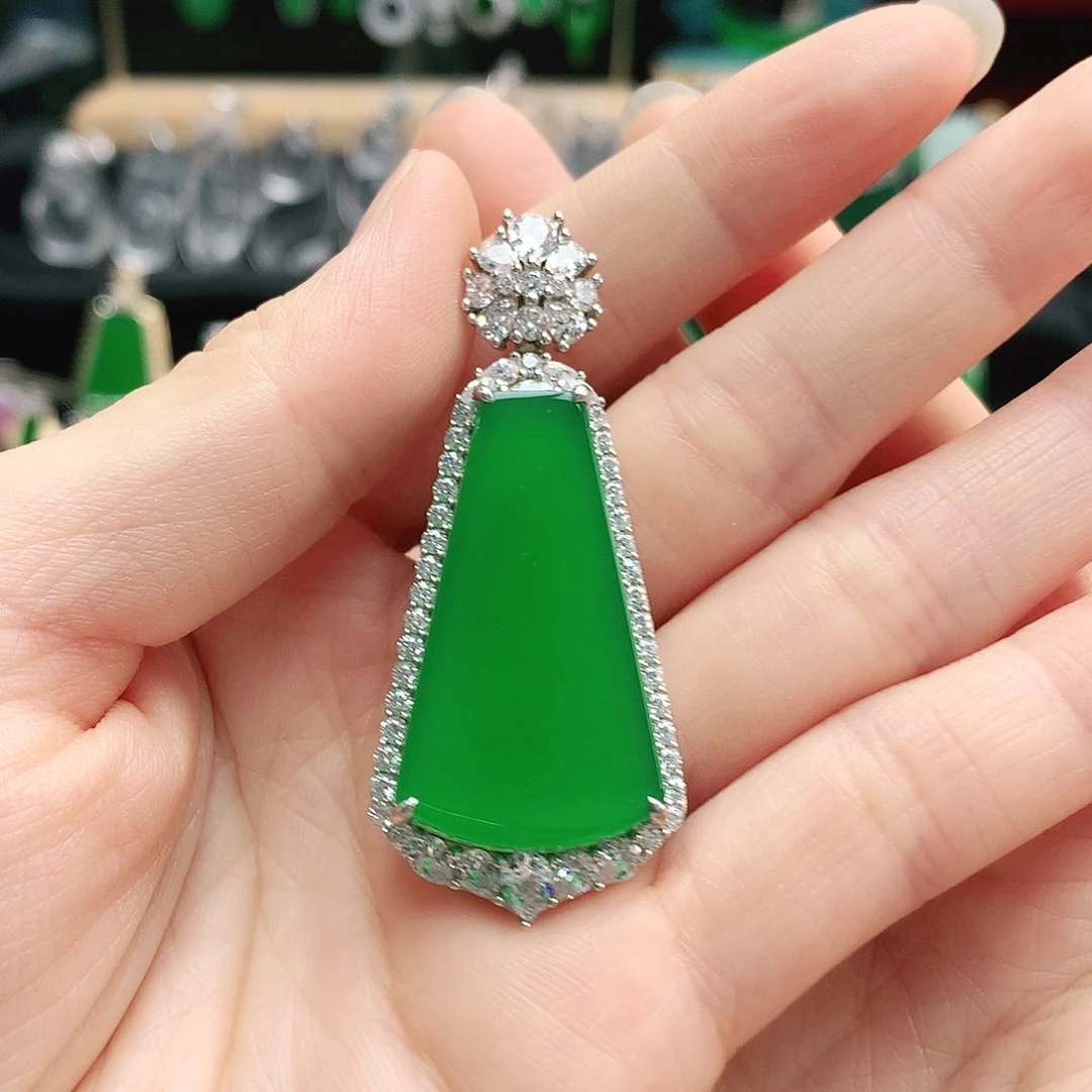 玛瑙/玉髓吊坠银S925镶嵌