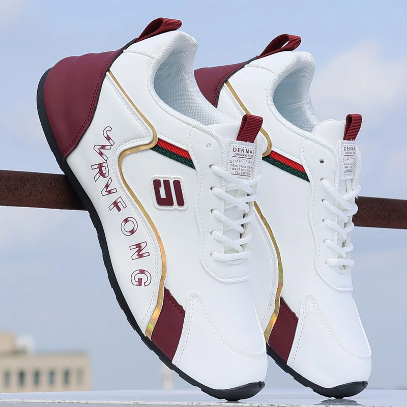 男鞋2025新款秋冬季运动鞋皮面防水潮流百搭休闲鞋男士轻便跑步鞋