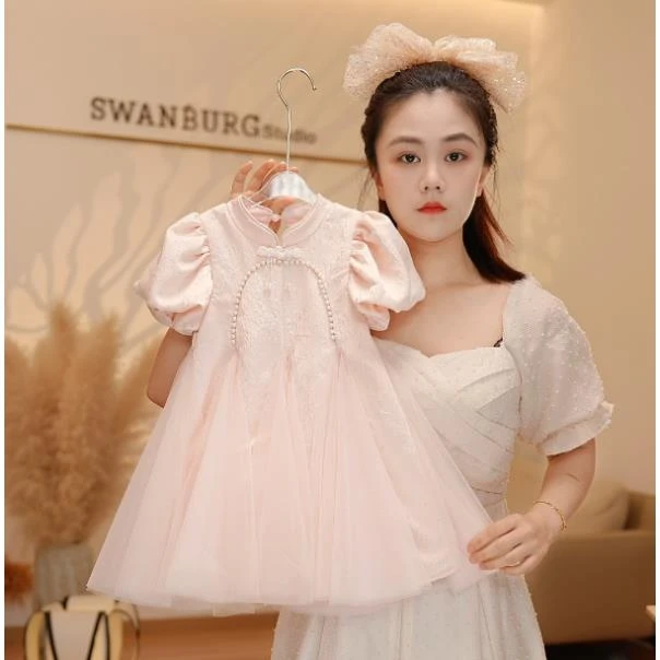 【Y.d4711】2025夏季新款女童气质公主裙女宝清新连衣裙国风泡泡袖