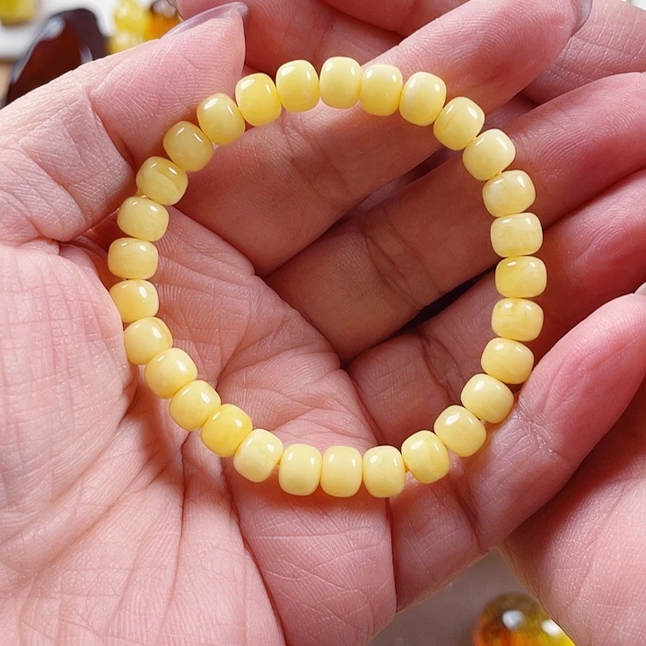 琥珀未镶嵌裸石手串