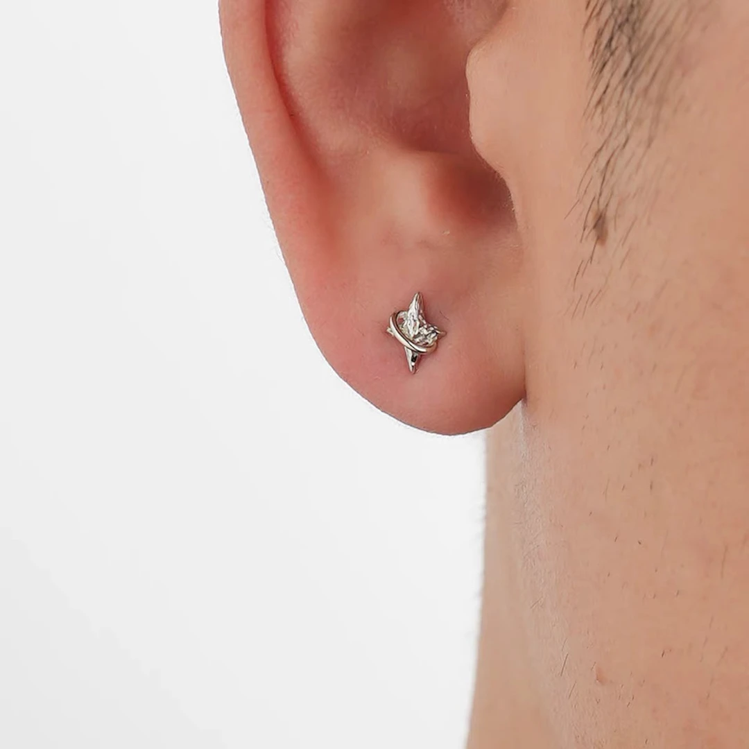 合金耳饰 小众设计立体星星耳环星芒耳环女耳钉男高级感痞帅男生