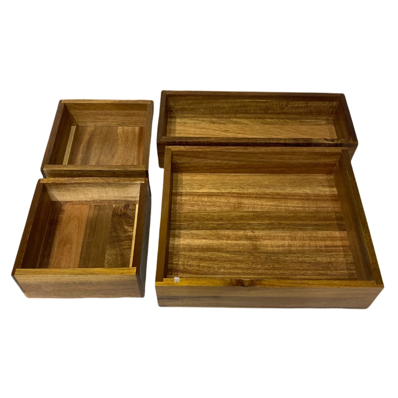 25051807B 木质杂物零食托盘收纳盘4件套