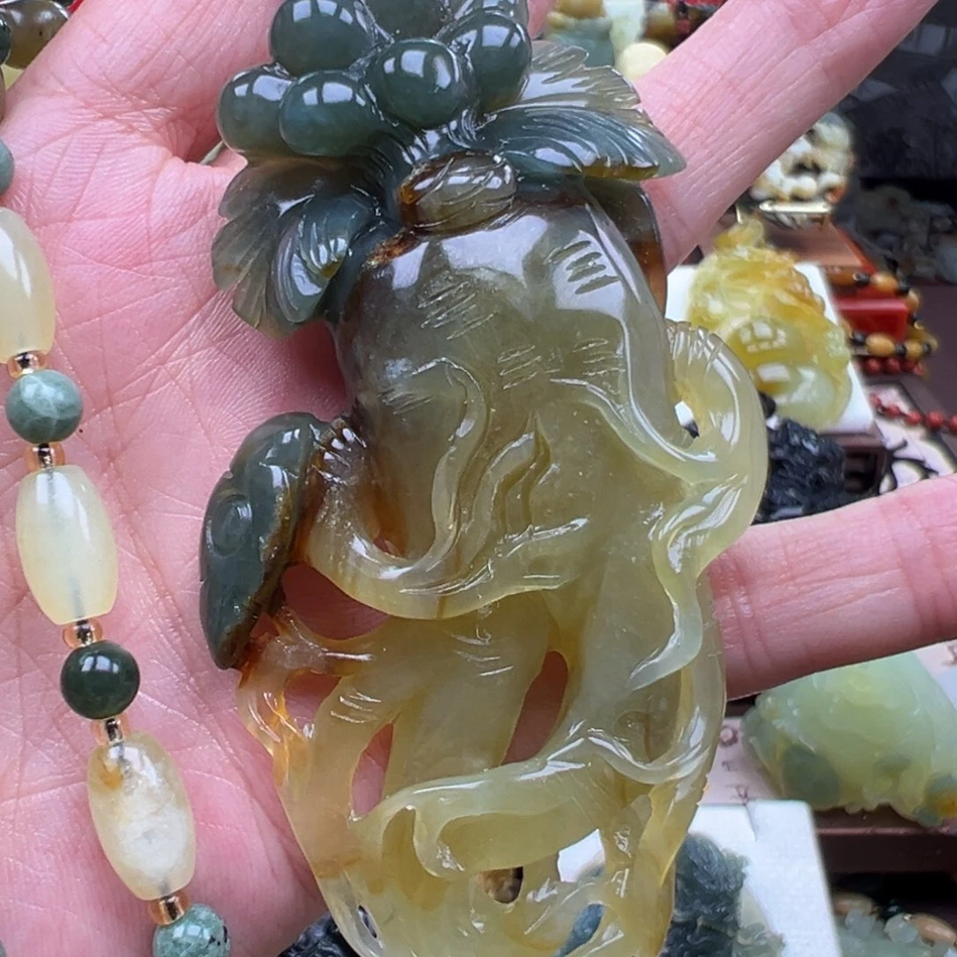 岫玉未镶嵌挂件挂件