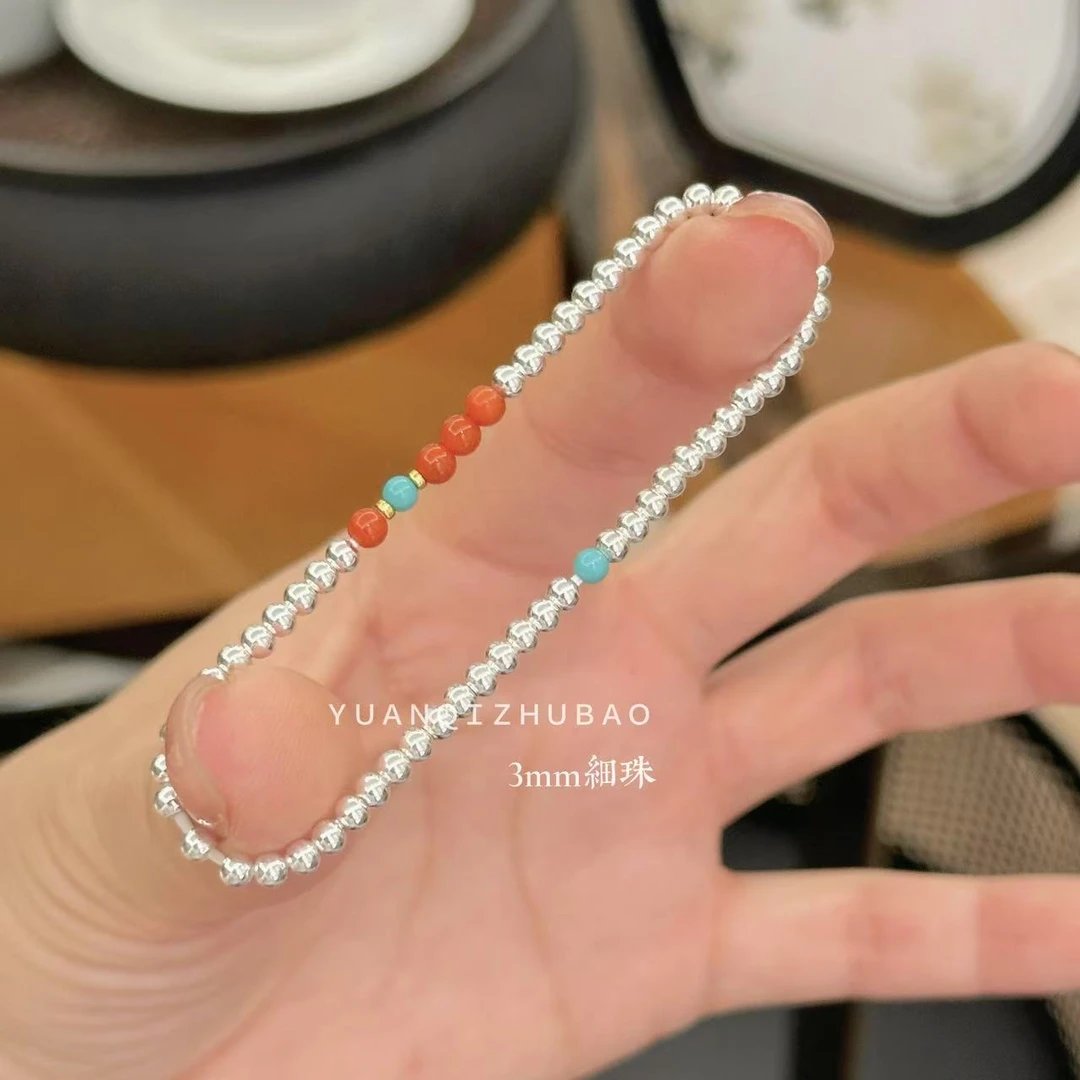 安平四季南红小银珠单圈百搭女款