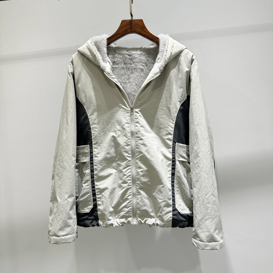 冬季新款美式复古座山雕个性拼接加绒夹克男士潮流宽松保暖外套