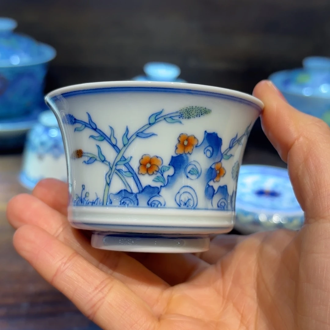 瓷片手工手绘陶瓷茶具