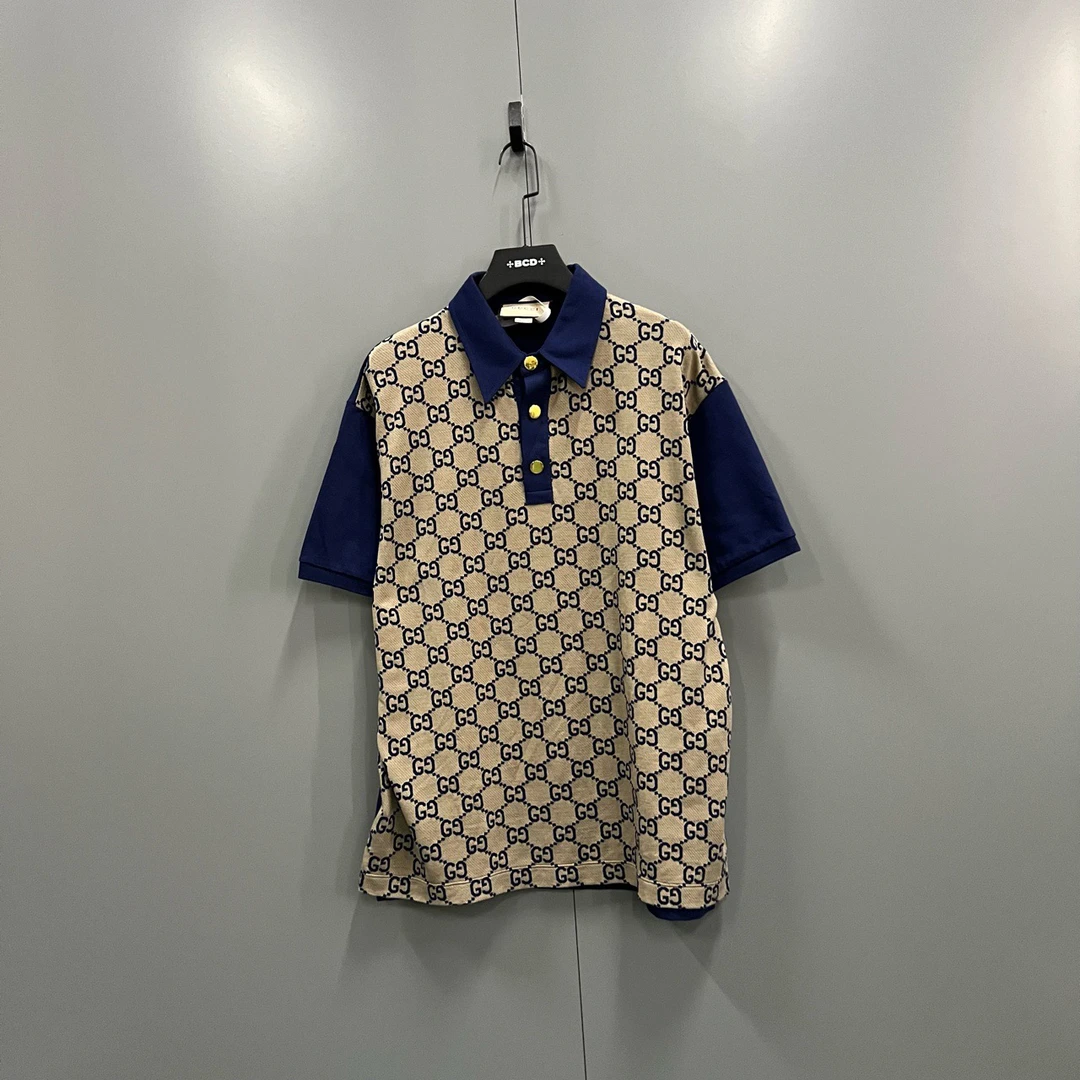 95新 GUCCI/古驰 (ll) 古驰 老花拼接短袖polo衫 XXXL