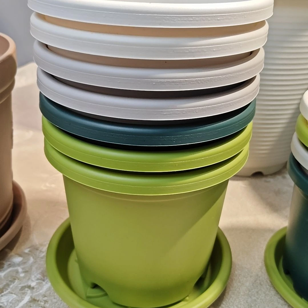 树脂四季盆外口径17，混装带托10个