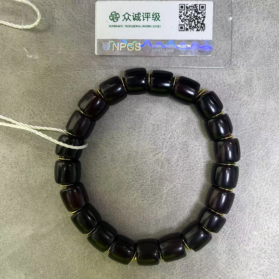 清代 深酒红色直切桶珠红玛瑙 手串 YZ0237［燕赵造物司］